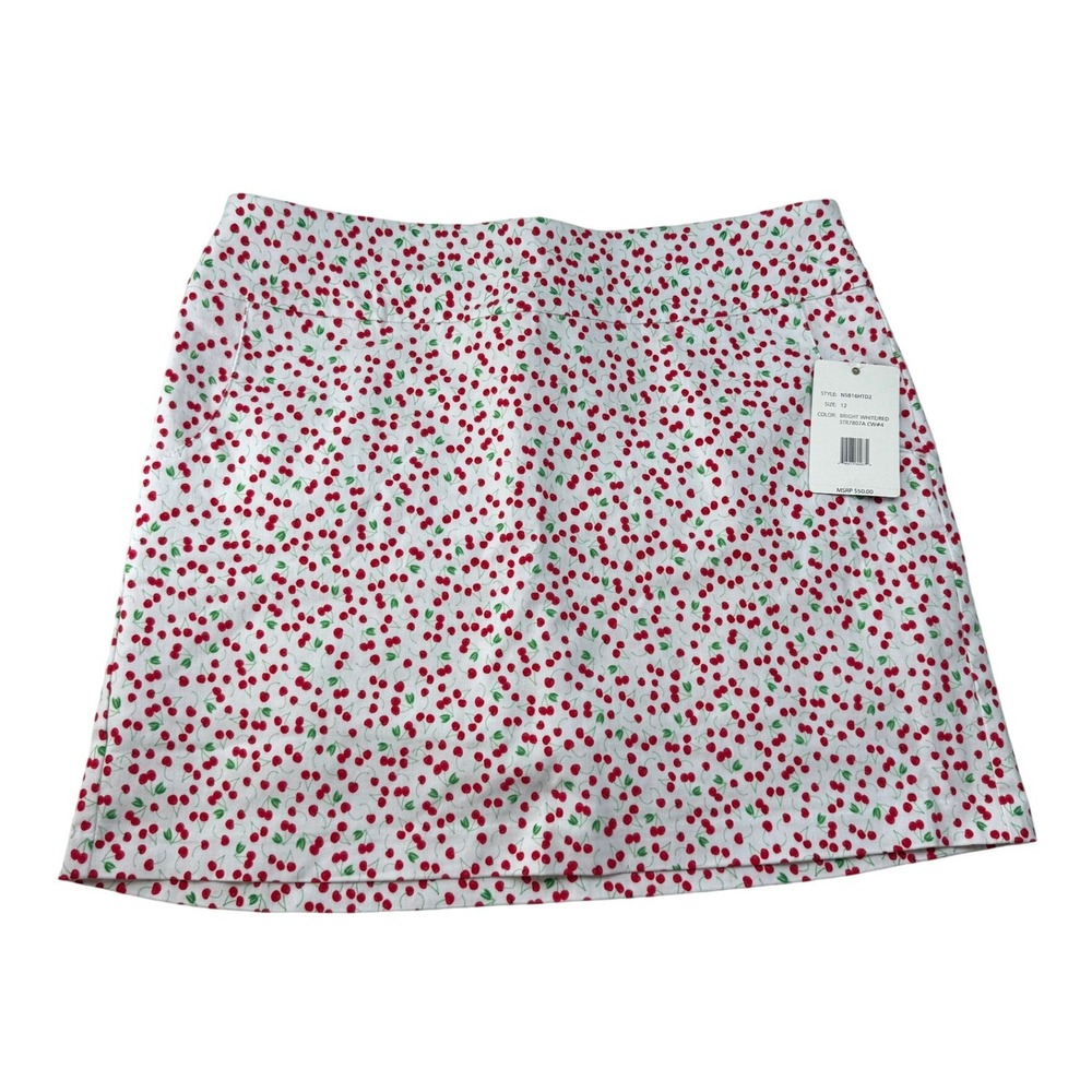 Zac & Rachel Womens Cherry Print‎ Golf Casual Skort Stretch Size 12 NEW